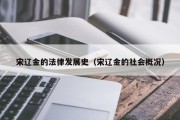 宋辽金的法律发展史（宋辽金的社会概况）