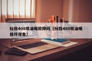 标致408喷油嘴故障码（标致408喷油嘴损坏现象）